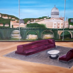 Salon de Rome 60x80 cm Acrylique sur toile