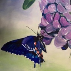 Papillon bleu 40x60