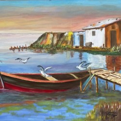 Maisons camarguaises (huile 55x45)