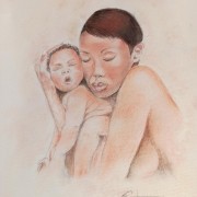 La femme et l'enfant 30X42