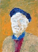 Gilles MATHE Papy au béret - Huile-10X18