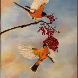 Deux oiseaux 40x60